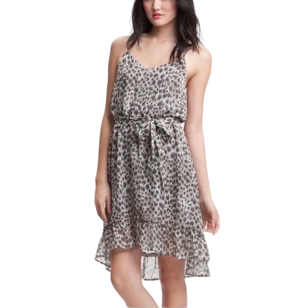 Charlie Jade Snow Leopard Animal Print Silk Dress